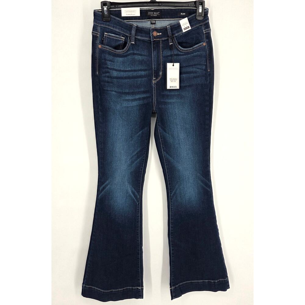 NEW Judy Blue High Waist Flare Wide Leg Dark Wash Jeans 82395 Size 11/30